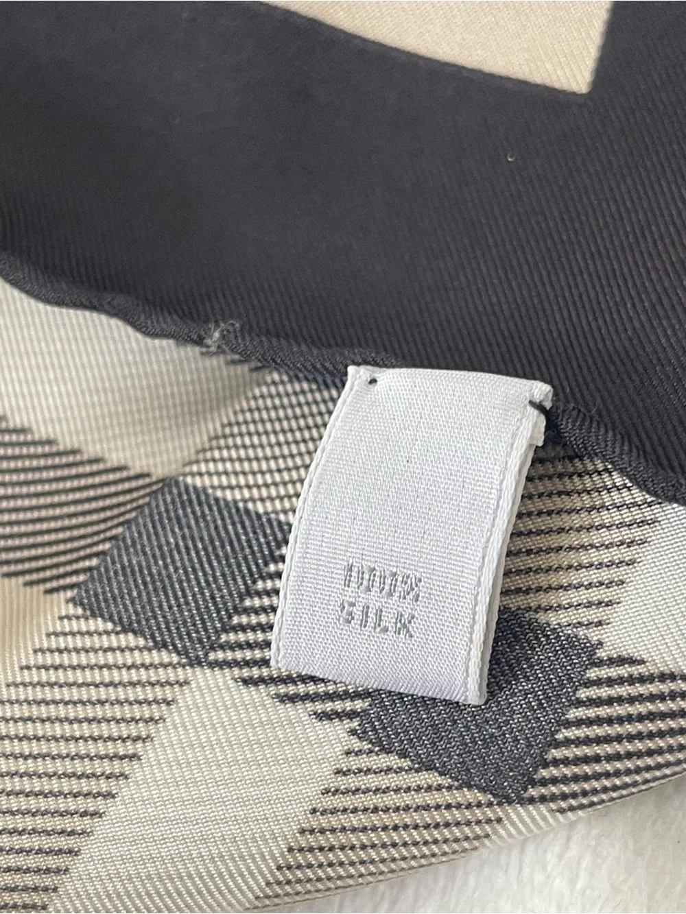 Burberry Beige Plaid Silk Scarf